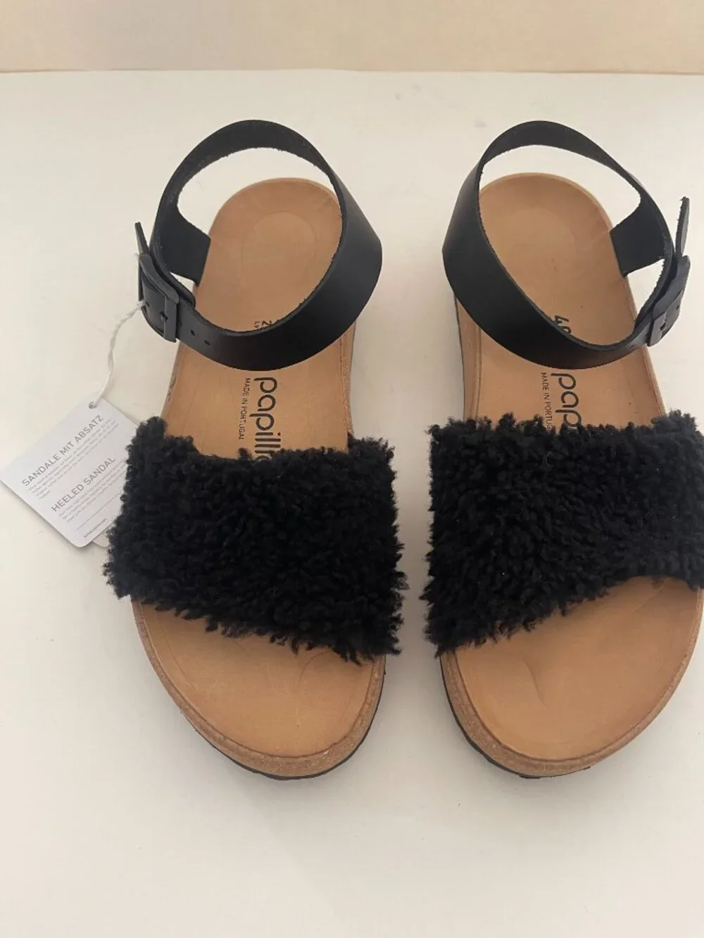 NEW Papillio Glenda Teddy Sandal ~ Black ~ Size 40